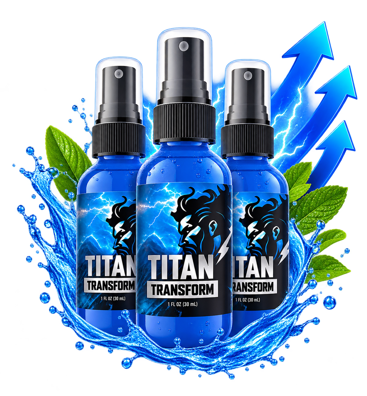 Titan Transform male vitality spray bottles
